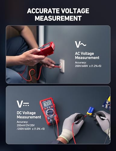 AstroAI Digital Multimeter Voltage Tester, TRMS 2000 Counts Volt Meter; Fast and Accurately Measures AC/DC Voltage & Current, Resistance, Diode, Continuity and NCV (DM200M)