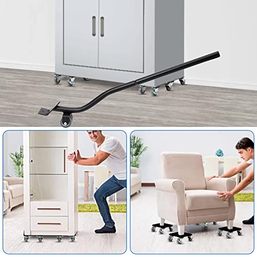 Furniture Movers with Wheels & Furniture Lifter Set, Easy to Moving Heavy Furniture, for Moving Heavy Furniture, Refrigerator, Sofa, Cabinet360° Rotation Wheels Double Bearing Roller Mute - size: Big
