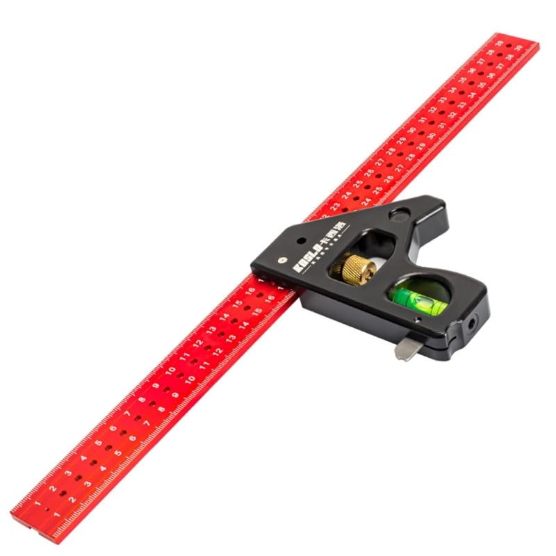 Heavy Duty Woodworking Combination Angles Ruler Aluminum Alloy Ruler 90/45 Degree Measuring Tool with Level & Needle Combination Square Adjustable Angles Gauges 90/45 Degree Measuring Tool