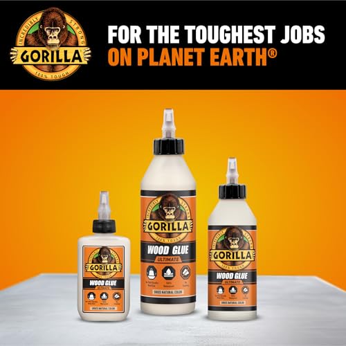 Gorilla Ultimate Waterproof Wood Glue, Natural Color, 18 oz - size: 18oz, style: 1 Pack Bottle