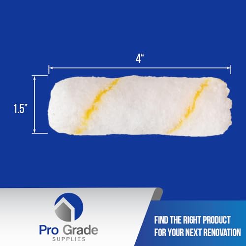 Pro Grade Mini Paint Roller Covers, 4 Inch, 1/2 in Microfiber, 25 Pack
