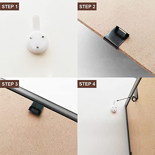 20 Pcs Photo Frames Hanger Hooks, S-Shaped Picture Hanging Clips, Black