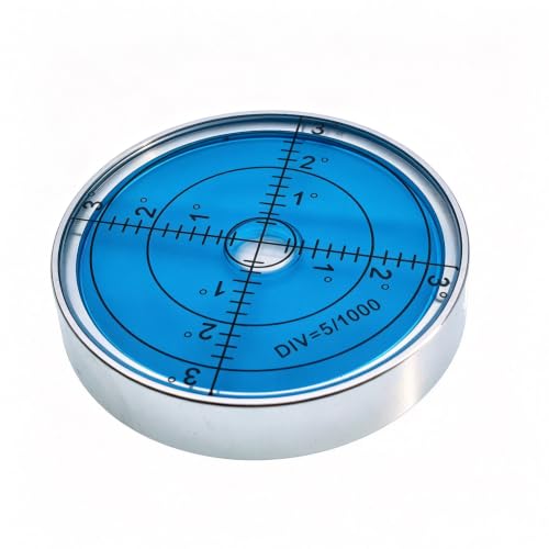 Aluminum alloy high-precision universal horizontal level instrument bubble level tool circle 2.4 inches 60mm (Silver Blue (Night Light)) - color: Silver Blue (Night Light)