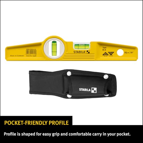 STABILA 81S Die-Cast Aluminum Torpedo Level, Cat. No. 25010 | Type 81S professional torpedo level with durable die-cast construction for accurate leveling work