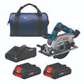 BOSCH GKS18V-22LB25 18V Brushless Blade-Left 6-1/2 In. Circular Saw Kit with (2) CORE18V 4 Ah Advanced Power Batteries - style: Blade-Left w/ Battery Kit