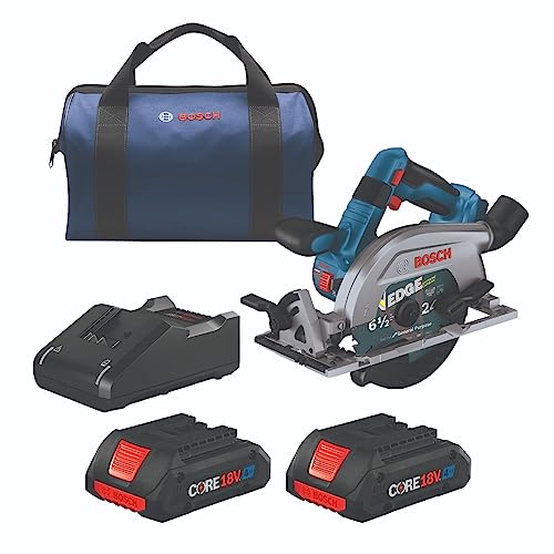 BOSCH GKS18V-22LB25 18V Brushless Blade-Left 6-1/2 In. Circular Saw Kit with (2) CORE18V 4 Ah Advanced Power Batteries - style: Blade-Left w/ Battery Kit