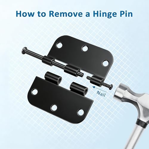 KNOBWELL Door Hinges Matte Black, 3.5" x 3.5" Interior Door Hinges, 30 Pack - color: Matte Black
