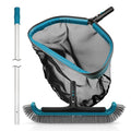 Swimming Pool Cleaning Kit - Pool Skimmer Rake Net with Pole and Brush Head