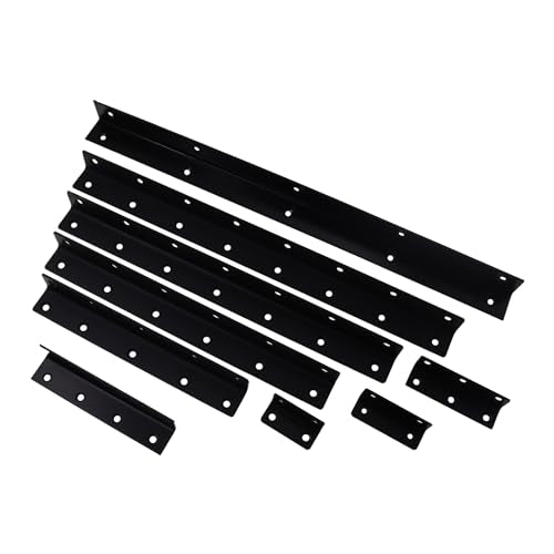 Long L Bracket,ULIFESTAR Black Corner Brace Brackets,Stainless Steel Corner Brackets,Heavy Duty Shelf Bracket,Metal Right Angle Bracket for Wood,375*27mm/14.76*1.06''2 PCS - size: 375*27mm/14.76*1.06''