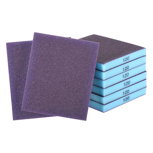 8Pcs 120Grit Double-Sided Sanding Sponges, Washable & Reusable - size: 120Grit
