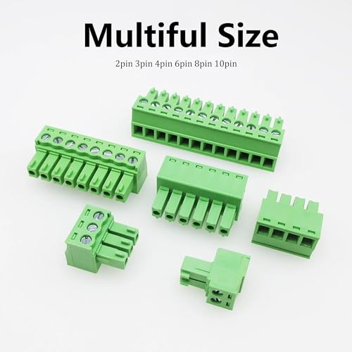 10 PCS 6 Pin 3.81mm Pitch Screw Terminal Block Connector for 28-16AWG, Pluggable Quick Male Plug Connector-6 Pole - size: 6 Pin Male Plug