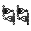 Renovators Supply Manufacturing Pack of 4 Black Wrought Iron Strap Hinge 3 Inch Victorian Cabinet Door Barn Hardware Flush Mount Rust Resistant Compact Design - size: Pack of 4