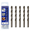 3/8 Cobalt Drill Bit for Metal and Hard Steel(5Pcs),M35 High Speed Steel Twist Jobber Metal Drill Bits,with Index Storage Case - size: 3/8 in (5 pcs)