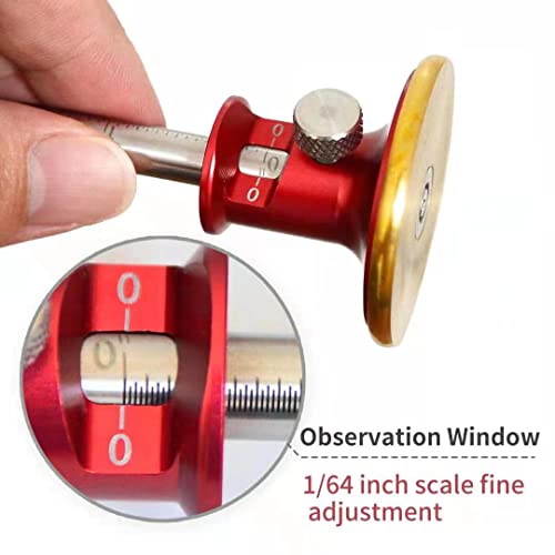 YOSELIN Wheel Marking Gauge Reader Window 8 Inch | Wood scribe layout with dual fixed cutters. Easy read scale eliminates bend-down guesswork. Speeds cabinet project workflow. - color: Red