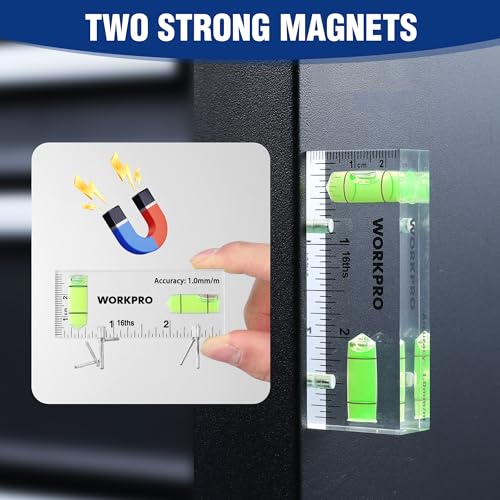 WORKPRO 3 Inch Magnetic Pocket Level - size: 3 Inch
