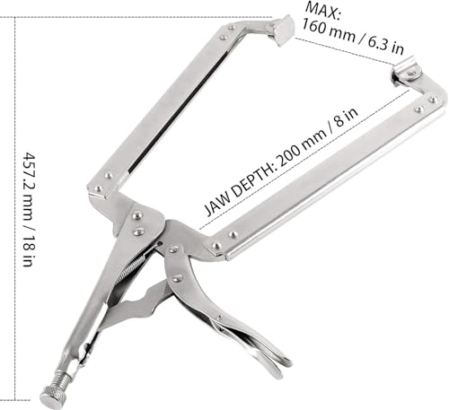 HOZEON 4 PCS 18 Inch C Clamp Welding Pliers with Swivel Pads, Heavy Duty Welding Clamp,Woodworking Clamps Set, Adjustable Nickel Plated C Pliers for Wood Working, Welding, Electrician Maintenance - size: 4 PCS 18 In