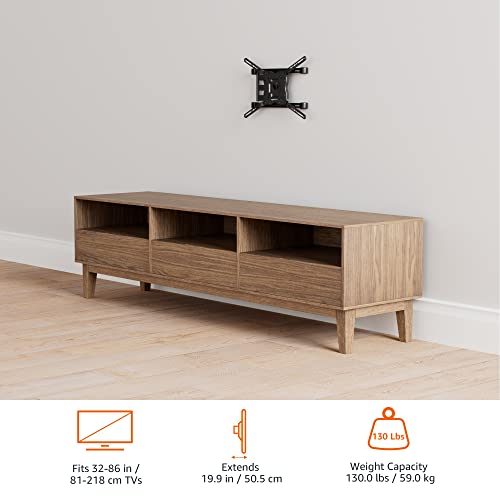 Amazon Basics Full Motion TV Wall Mount with Horizontal Post Installation Leveling for 32" to 86" TVs, Black - style: Full Motion Articulating