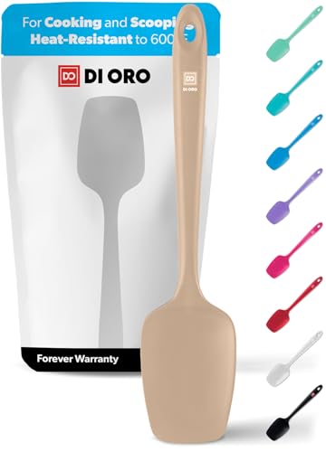 DI ORO Silicone Spoonula - Spoon Spatula, 600F Heat Resistant, Clay - color: Clay