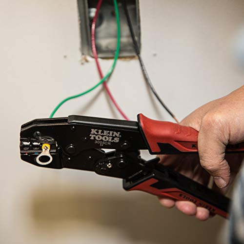 Klein Tools 3005CR Wire Crimper Tool, Ratcheting Insulated Terminal Crimper for 10 to 22 AWG Wire - size: One Size, style: Insulated Terminals