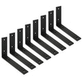 Shelf Bracket 8 Pack 5" Lx4 H 5mm Thick Heavy Duty Black L Brackets - color: Black-8pack, size: 5"Lx4"Wx1.5"W
