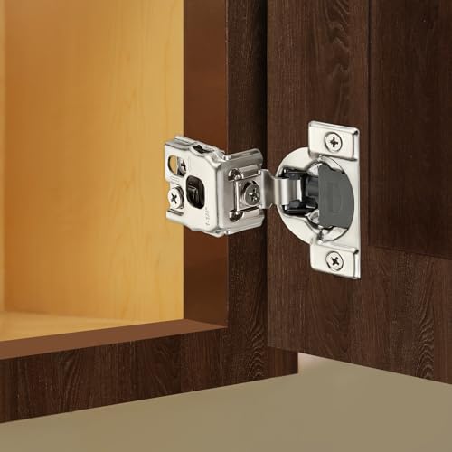 Satin Nickel Cabinet Hinges 1-1/2 Inch Overlay 10 Pack(5 Pairs) | Stainless Steel Build, Soft Close Concealed Hinge, 3D Self-Closing Adjustment, Face Frame Door Fit, Kitchen Cabinets - size: 1-1/4 inch Overlay