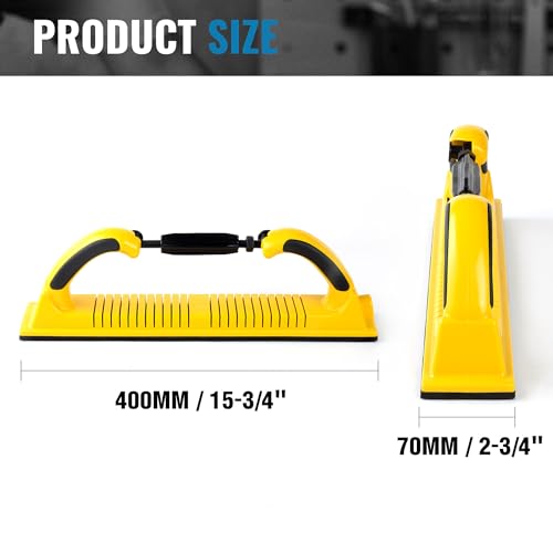 S SATC 2-3/4" x 15-3/4" Adjustable Radius Longboard Flexible Sanding Blocks with Hook & Loop Backing and PSA Sandpaper Conversion Adapter Pad for Sanding Auto Body Woodworking - style: Yellow Longboard Sanding Blocks