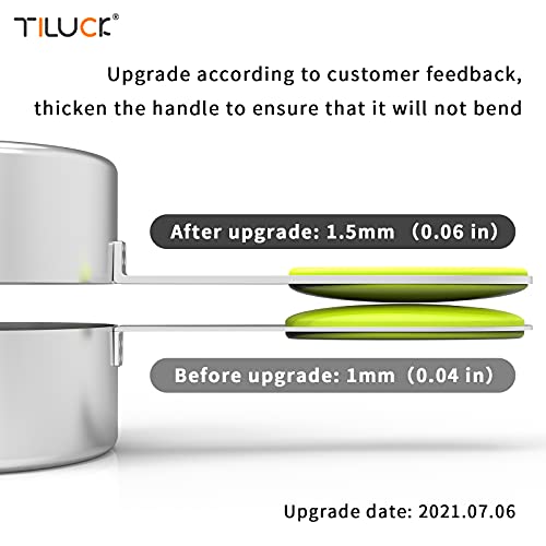 TILUCK measuring cups and magnetic measuring spoons set, stainless steel measuring cups, 6 double-sided stainless steel measuring spoons & 1 leveler (12)