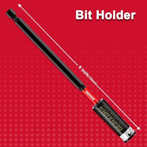 Geinxurn 6Inches Impact Magnetic Screwdriver Bit Holders, 8PACK Extension Socket Drill Bit Holder S2 Alloy Steel Hex Shank Quick-Change Drill Bit Guide - style: 6INCHES -Bit Holder-8PCS
