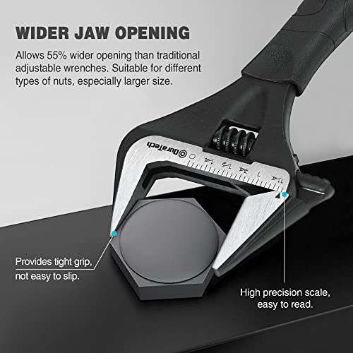 DURATECH 8-Inch Wide Jaw Adjustable Wrench - color: Black, size: 8-Inch