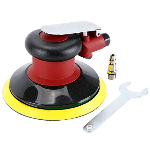 Professional Air Random Orbital Palm Sander, Heavy Duty Dual Action Pneumatic Sander with 1pc Backing Plate (6 inch) - size: 6 inch