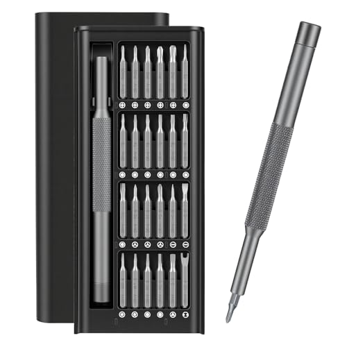 25 in 1 Precision Screwdriver Set, Magnetic Small Screwdriver Kit with 360° Rotating Cap, Mini Repair Tool Set with CR-V Bits for Phone, Laptop, Tablet, Camera, Electronics Repair - color: 25 in 1
