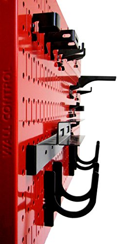 Wall Control Pegboard Rack Horizontal Metal Pegboard Garage Tool Storage Pack - Two 32-Inch Wide x 16-Inch Tall Easy To Install Peg Boards (Red) - color: Red