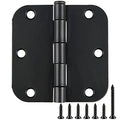 TDCHINGES Rounded Door Hinges Matte Black 3.5" Standard Hardware 36 Pack - color: Matte Black-Rounded, size: 36 Pack-no squeak