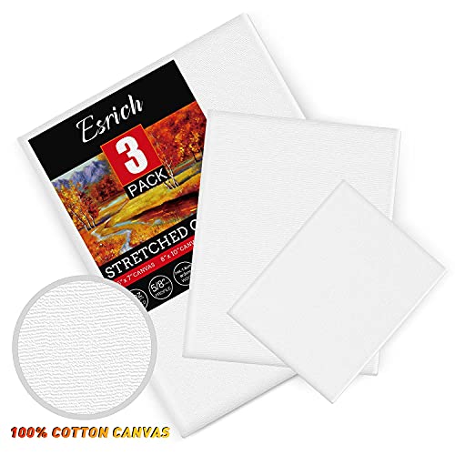 6 Pack Canvases for Painting with Multi Pack 11x14, 5x7, 8x10, Painting Canvas for Oil & Acrylic Paint - size: 6 Packs - 3 Sizes (1 of Each)