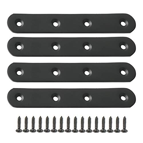 Alise Flat Bracket ,5 Inch Black Mending Plate Flat Brace for Wood Shelves - color: Black, size: 5 Inch