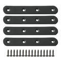Alise Flat Bracket ,5 Inch Black Mending Plate Flat Brace for Wood Shelves - color: Black, size: 5 Inch