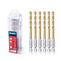 HIGHFIRE 3/16 Inch Twist Drill Bits - HSS Sharp Hex Shank, TiN Coated for Metal - Steel, Copper, Aluminum, Zinc Alloy (6 PCS Same Size in One Pack) - size: 3/16"(6pcs)