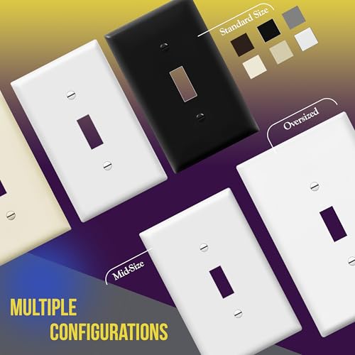 ENERLITES Quad Light Switch Wall Plate, Standard Size 4-Gang 4.50" x 8.19", Unbreakable Polycarbonate Thermoplastic, 8814-W, White - color: White, size: Standard Size