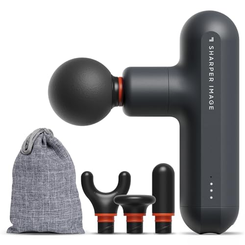 Sharper Image Powerboost Move Mini Percussion Massage Gun, Powerful & Quiet - color: Gunmetal Grey