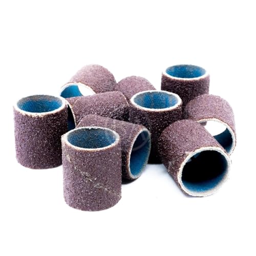 Benchmark Abrasives 3/4” x 1” Aluminum Oxide Abrasive Spiral Bands for Rotary Tools, Drum Sleeves for Sanding Deburring Blending Polishing on Metals Plastic Wood Rubber (10 Pack) - 150 Grit - style: 150 Grit