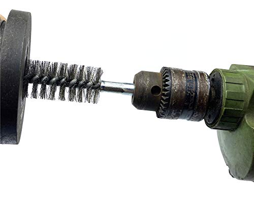 Drill-Powered 6pcs Pipe Cleaning Brush Set Stainless Steel Bristles - size: 1 1/10"(28mm)
