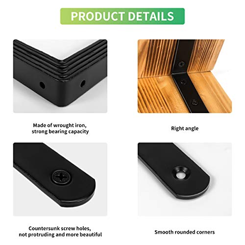 20 PCS L Corner Brace Heavy Duty Shelf Brackets 4 x 3 Inch L Joint Angle Brackets Shelf Support Corner Braces for Shelves, Furniture Cabinet Bookshelf with Screws - size: 4X3-20PCS