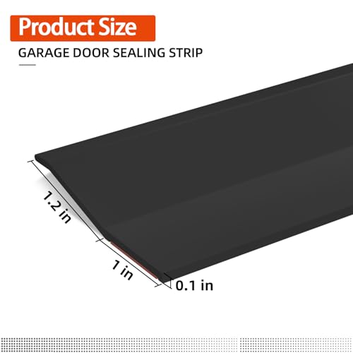 Elvone Garage Door Seal Top and Sides with Nails, 20 FT, Black - color: Black, size: 20ft