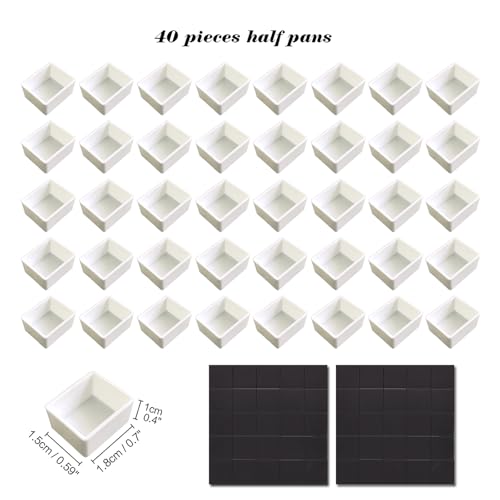 qianshan 40Pcs Empty Half Pans Watercolor Tin Palette with Magnetic Stripe - color: Jungle