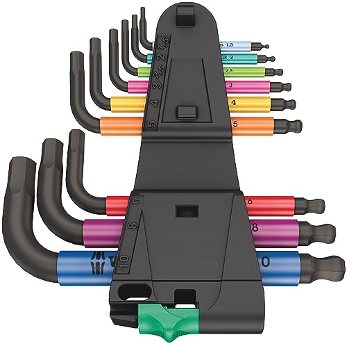 Wera 5133164001 950/9 Hex-Plus Multicolour 2 L-key set, metric, BlackLaser, 9 pieces - style: 2 L-key set