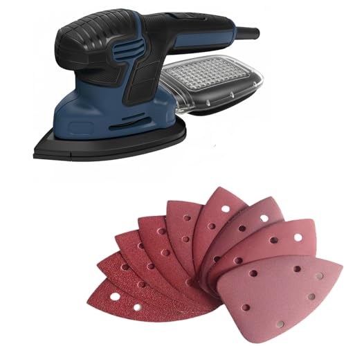 100 PCS Mouse Detail Sander Sandpaper 6 Holes, 600 Grit Hook and Loop Detail Sandpaper Aluminum 0xide Mouse Sanding Pads Triangular Sanding Sheets for Detail Mouse Sander - size: 6 Holes-600 Grit