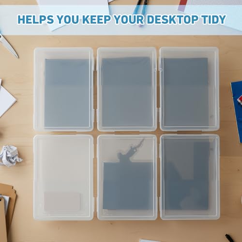 Jetec 6 Pieces Small Clear Plastic Storage Box, 12.0 x 8.8 x 0.9 Inch - size: 12.0 x 8.8 x 0.9 Inch