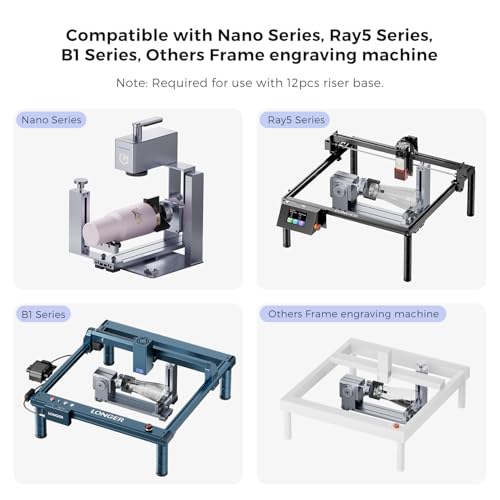 Longer Rotary Roller Series,Rotary Chuck for RAY5/B1/Nano,Other Frame Engraving Machines(Must with 12Pcs Risers),Y-Axis Rotary for Engraving Cylindrical Objects,Glasses,Tumblers,Size 369 * 80 * 145mm - size: 369 * 80 * 145mm