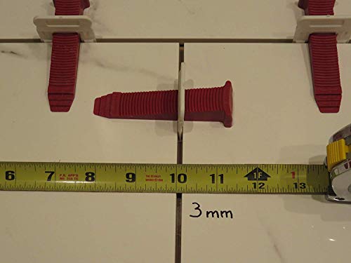 T-Lock TM 1/8" (3mm)" PERFECT LEVEL MASTER TM Professional" Anti lippage" Tile leveling system - (spacers only), Red wedges not included and sold separately! (250 Clips) - size: 250 Clips
