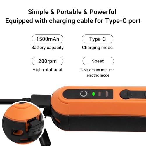 Electric Screwdriver Kit, 4V Cordless, Rechargeable